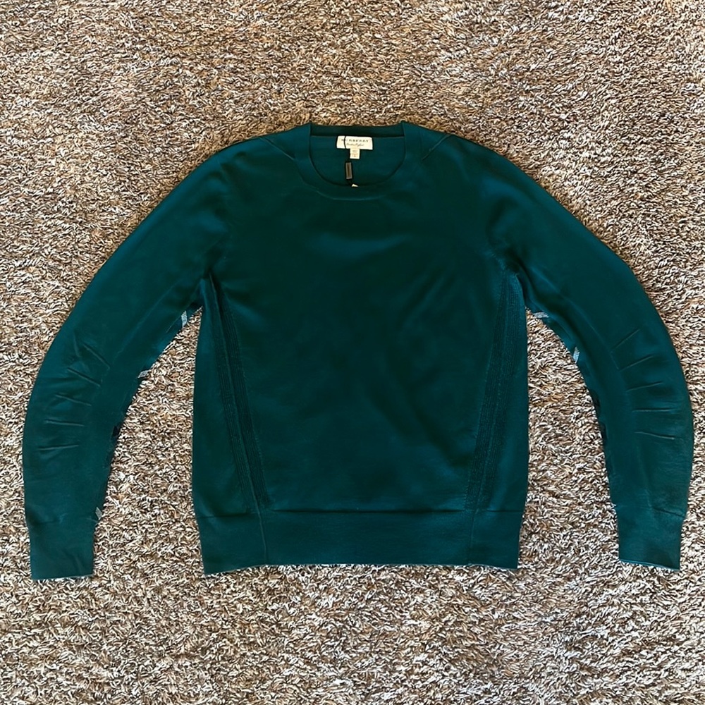 Brand New Large Dark Teal Burberry Crew Sweater